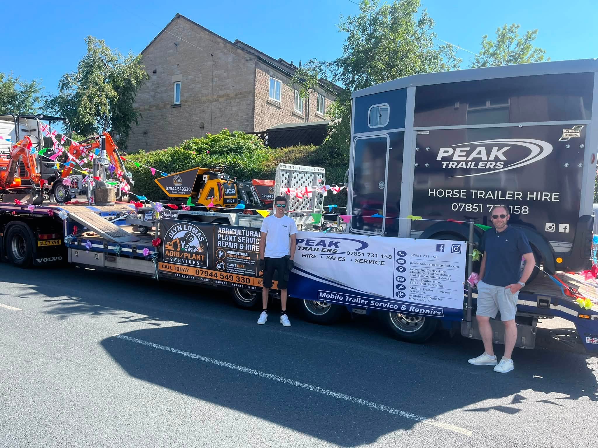Peak Trailers out at a local community event alongside Glyn Lomas Agri/Plant Services